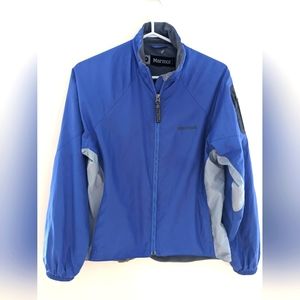 Marmot Womens Light Jacket Blue Full Zip Windbreaker Lined Size M